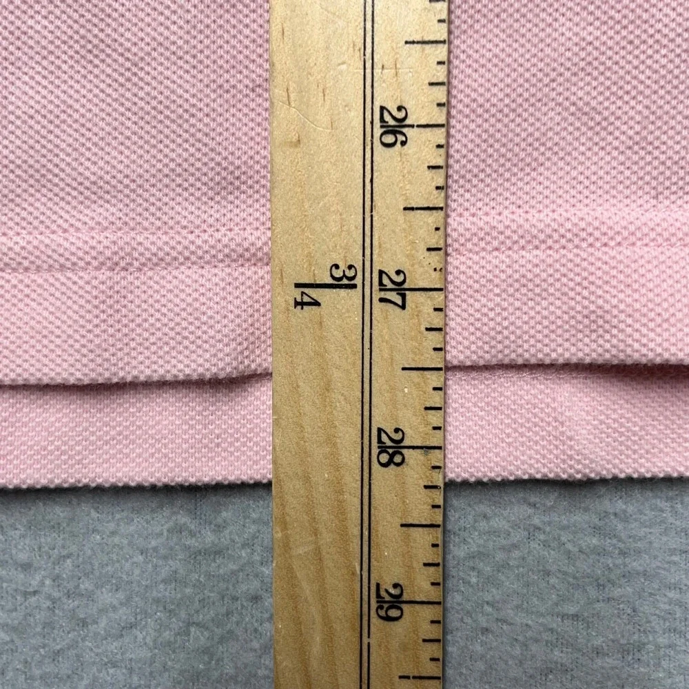 J Crew oarsman Mens Pink Long Sleeve Polo Shirt Size L Cotton Collared Casual‎